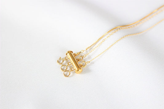 Tube Slide Clasp stamped Gold Filled or Sterling silver ∙ Fit Necklace Clasp ∙ Reduce Chain Tangling ∙ Stop from turning around