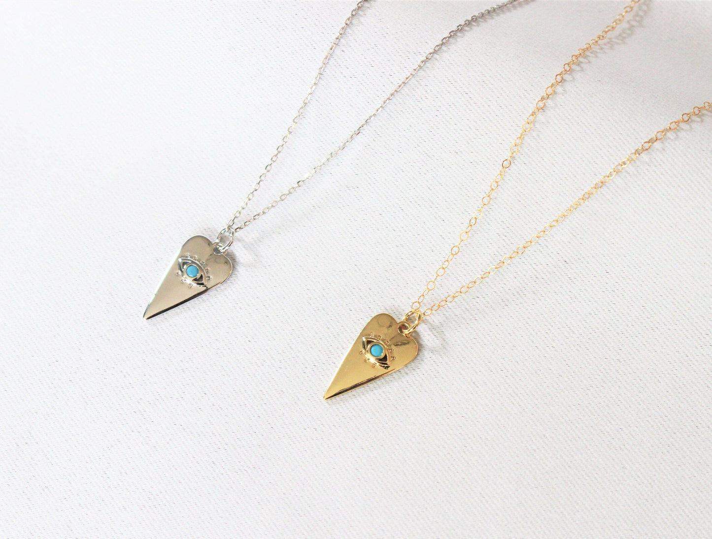 Turquoise evil eye necklace in 14K Gold Filled - Protection and Love