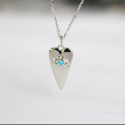 Turquoise evil eye necklace in 14K Gold Filled - Protection and Love