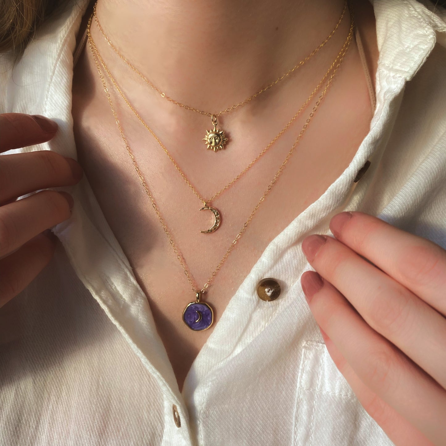 Smiling Sun - 14k Gold Filled Happy Sun Charm Necklace