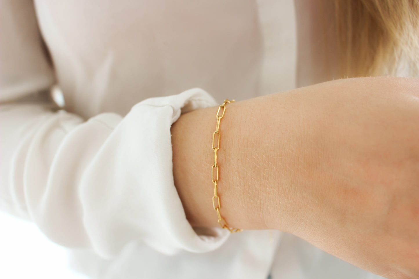 14k Gold Filled Paperclip Bracelet ∙ 3x8.8mm