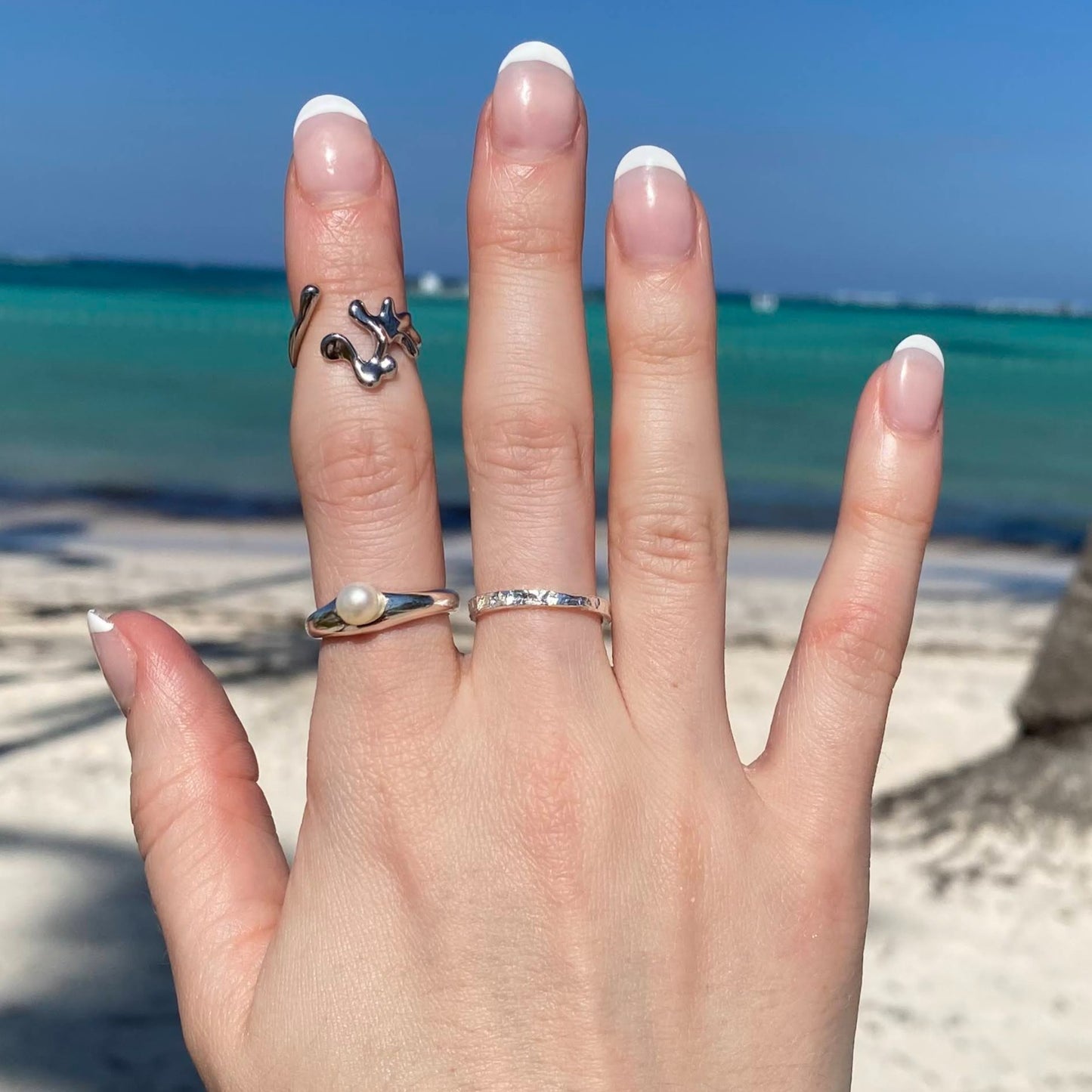 Simple Sterling Silver Or Gold Hammered Band Ring