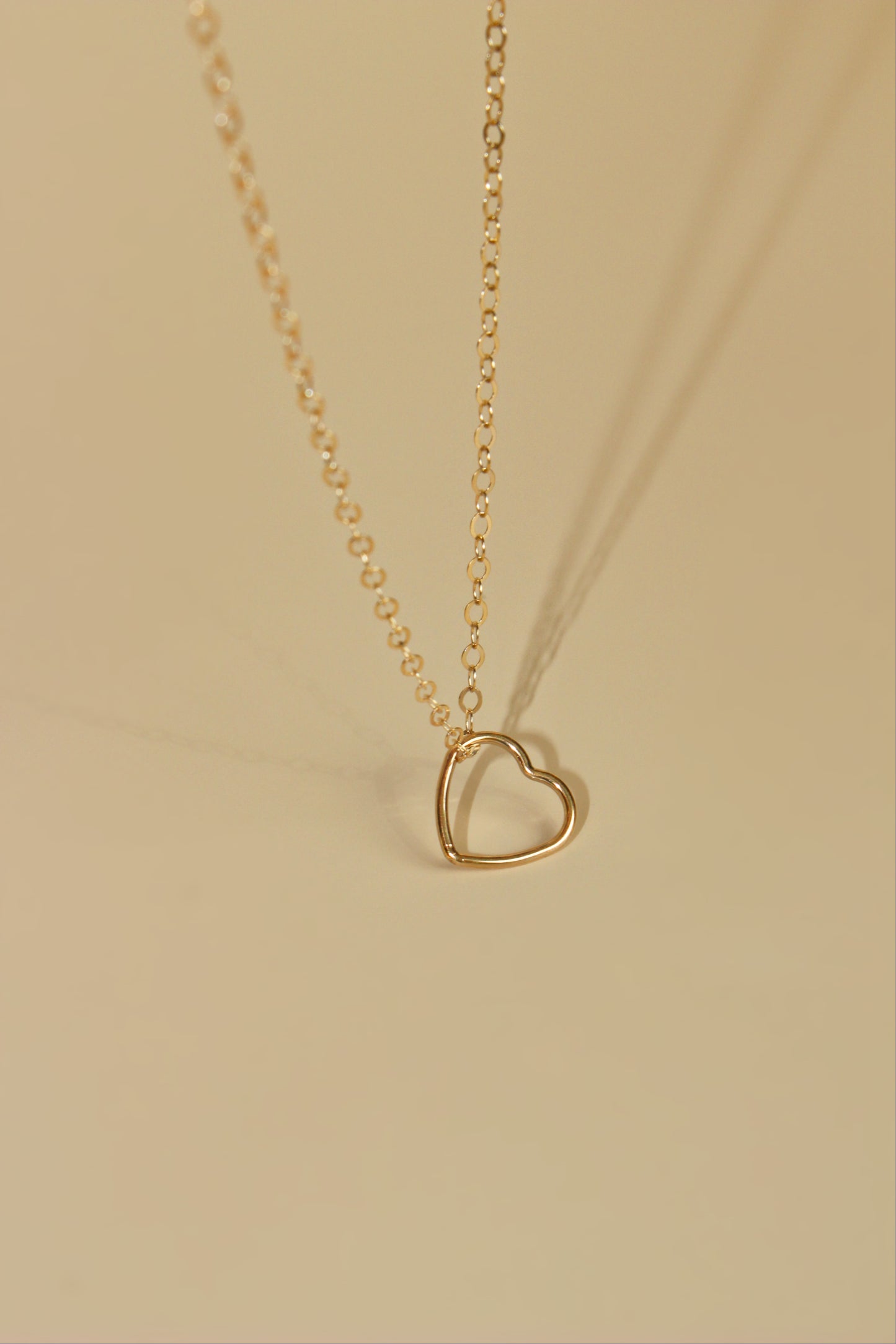 Moon or Heart wire catcher ∙ 14K Gold Filled Necklace ∙ Moon pendant charm necklace