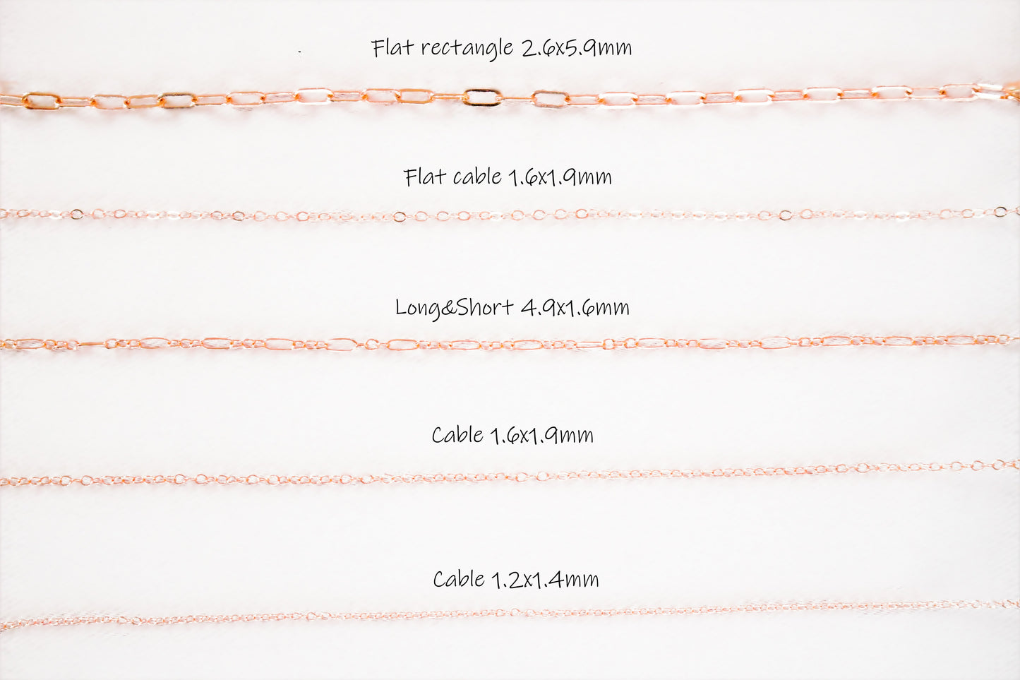 Bracelets Minimalistes en Or ROSE Rempli 14k  ∙ Chaînes Paperclip, Mailles, Cable, Serpentin ∙ Cadeau demoiselles d'honneurs