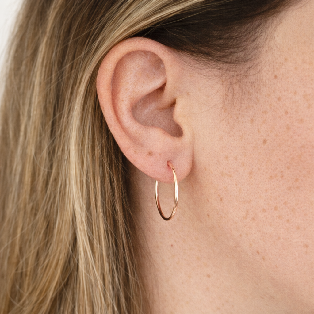 Boucles d'oreilles créoles remplies d'or 14 carats | Boucles d'oreilles créoles minimalistes | 1 paire | Boucles d'oreilles longue durée minuscules simples