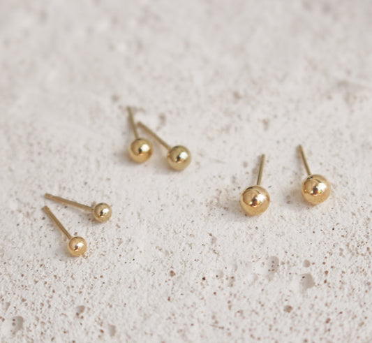14K Gold Filled Ball Stud Earrings ∙ 2 - 3 - 4 - 5 mm