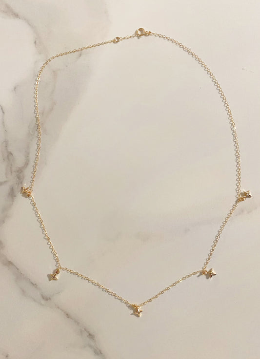 14K Gold Filled North Star Necklace ∙ Beautiful Celestial Choker Gold Chain For Women ∙ Dainty Minimalist Layering Dangle Necklace Set