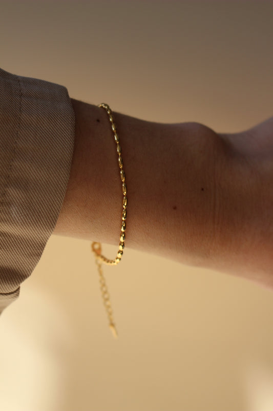 BEADIRI · Rice Beaded 925 Sterling Silver Bracelet · Bead Gold Bracelet 100% Sterling Silver · Dainty adjustable chain bracelet