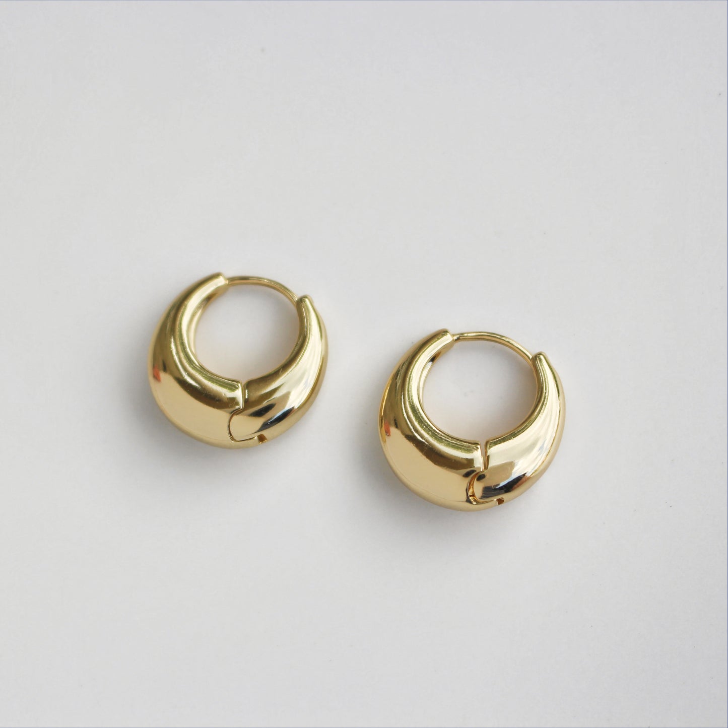 PURSA - Chunky Double Dipped 14kt Gold Hoops Earrings ∙ 19mm ∙ Minimalist Creoles