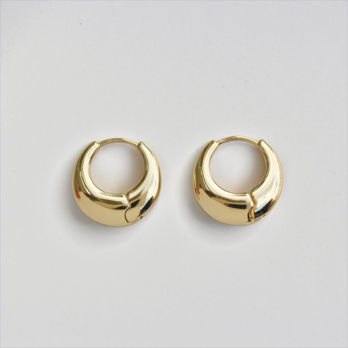 PURSA - Chunky Double Dipped 14kt Gold Hoops Earrings ∙ 19mm ∙ Minimalist Creoles