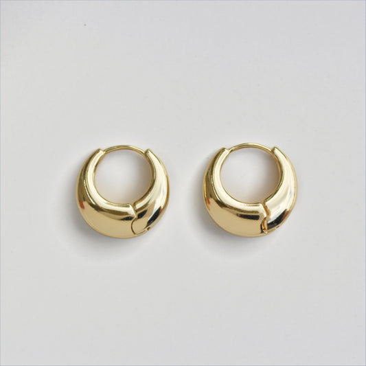 PURSA - Chunky Double Dipped 14kt Gold Hoops Earrings ∙ 19mm ∙ Minimalist Creoles