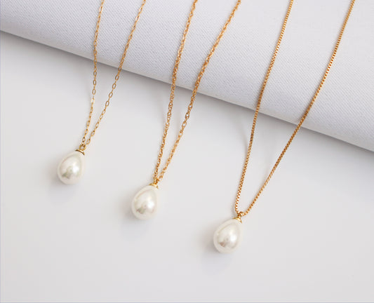 LYLA - 14K Gold Filled Drop Pearl Necklace For Her ∙ Bridal Necklace ∙ Gift for her ∙ Pearl Jewelry