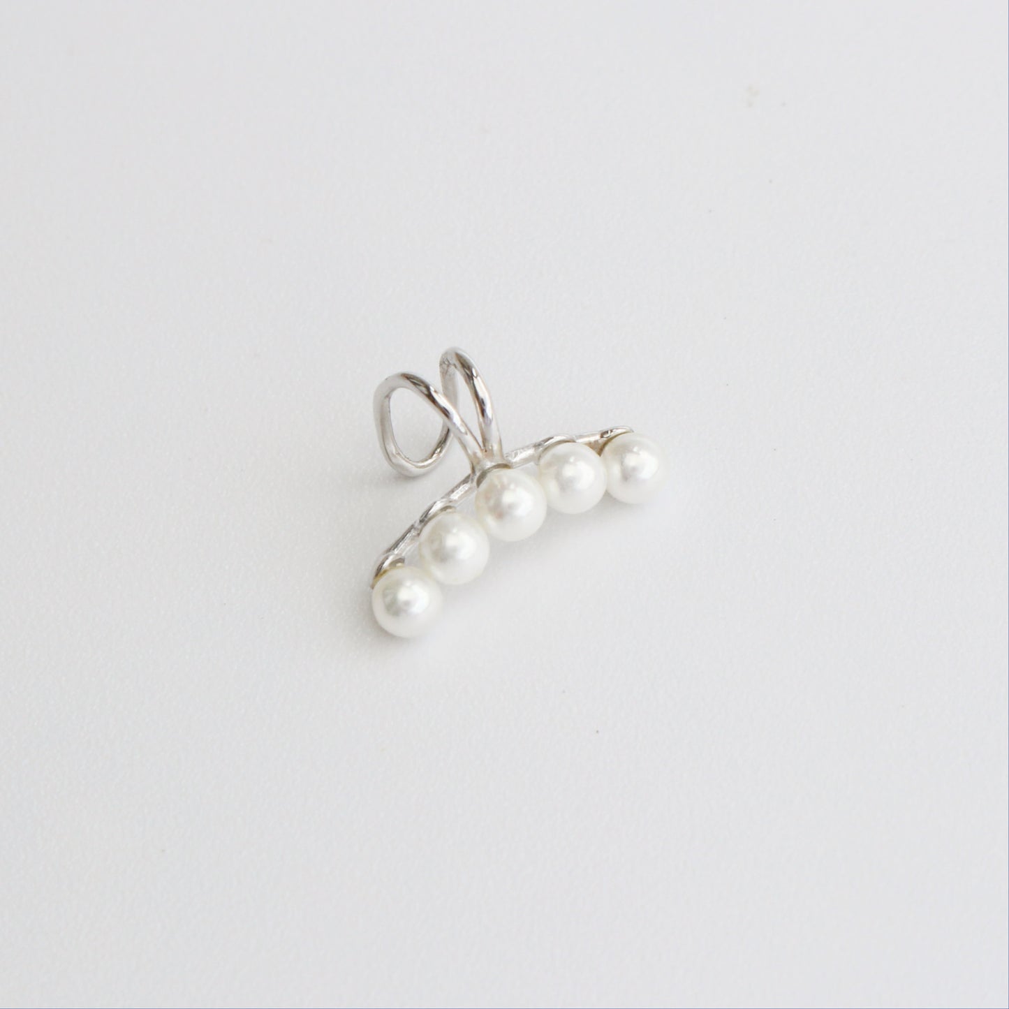 925 Sterling Silver Line Pearl Ear clip Without Piercing For Her