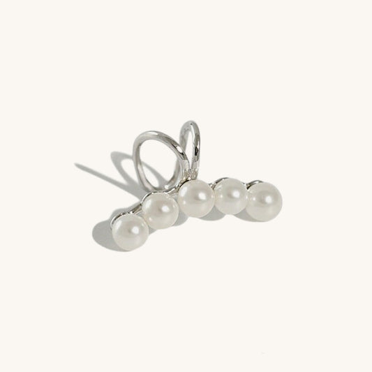 925 Sterling Silver Line Pearl Ear clip Without Piercing For Her
