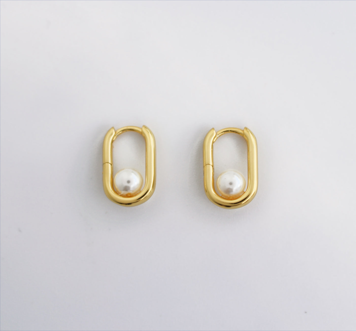 COCO - 925 Silver Filled Pear Hoop Earrings ∙ Tarnish Free Gold Hoops ∙ Wedding Pearl Layering Earrings ∙ Ocean Inspired Jewelry