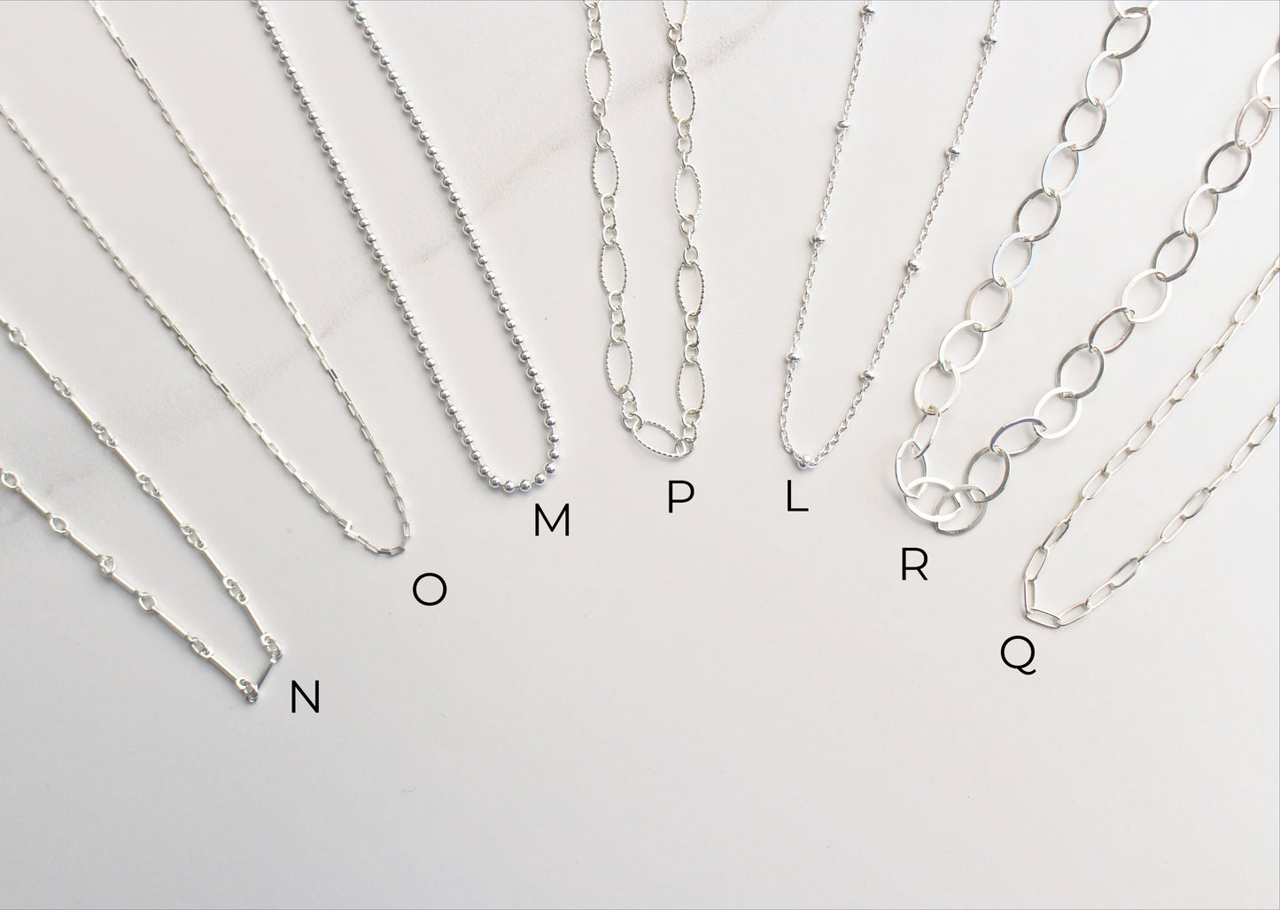 925 Sterling Silver Necklace 9 styles ∙ Dainty Minimalist Chains ∙ Choker Necklace ∙ Snake Box Cable Figure Rope Ball Beaded Paperclip