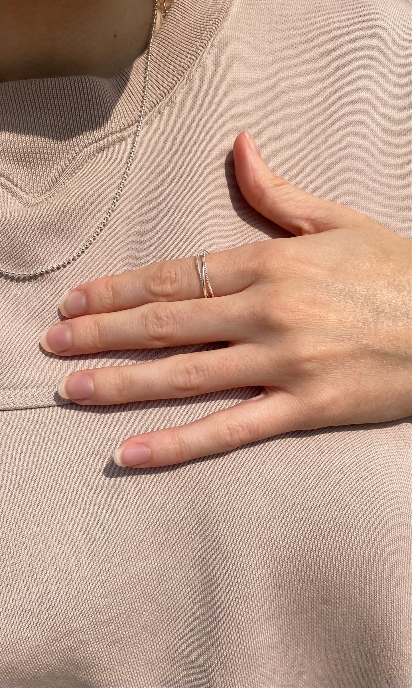 ALLIE - Pure Silvery And Shiny Minimalist Rings ∙ Set Of 3 Sterling Silver Ring  ∙ High Quality Waterproof & Tarnish Free ∙ Thin Band Ring