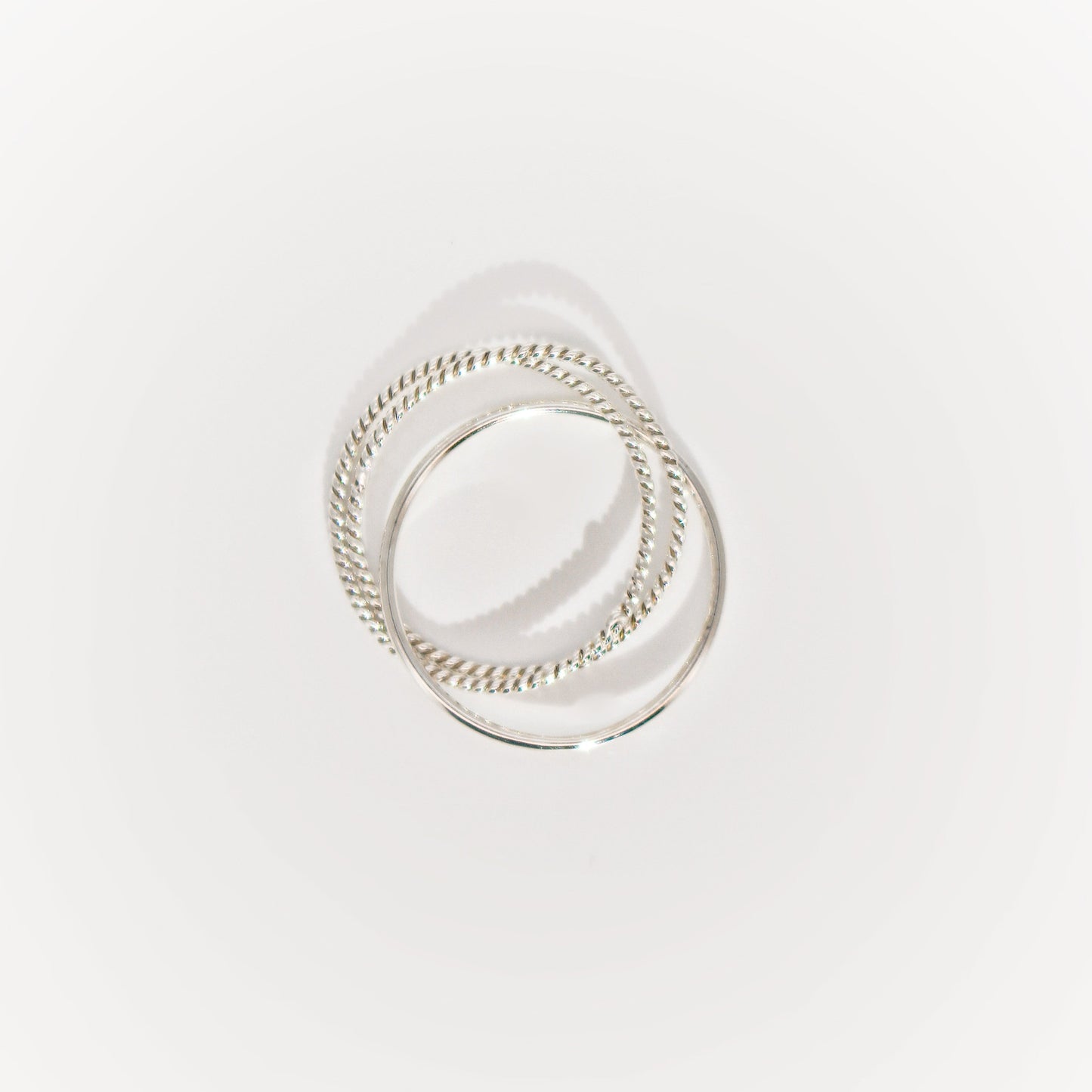 ALLIE - Pure Silvery And Shiny Minimalist Rings ∙ Set Of 3 Sterling Silver Ring  ∙ High Quality Waterproof & Tarnish Free ∙ Thin Band Ring