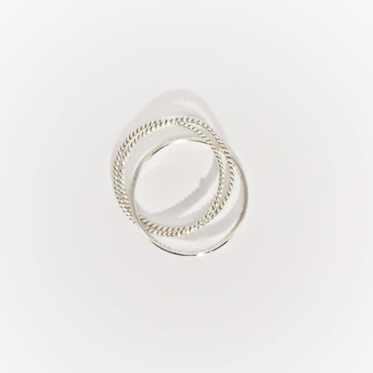 ALLIE - Pure Silvery And Shiny Minimalist Rings ∙ Set Of 3 Sterling Silver Ring  ∙ High Quality Waterproof & Tarnish Free ∙ Thin Band Ring
