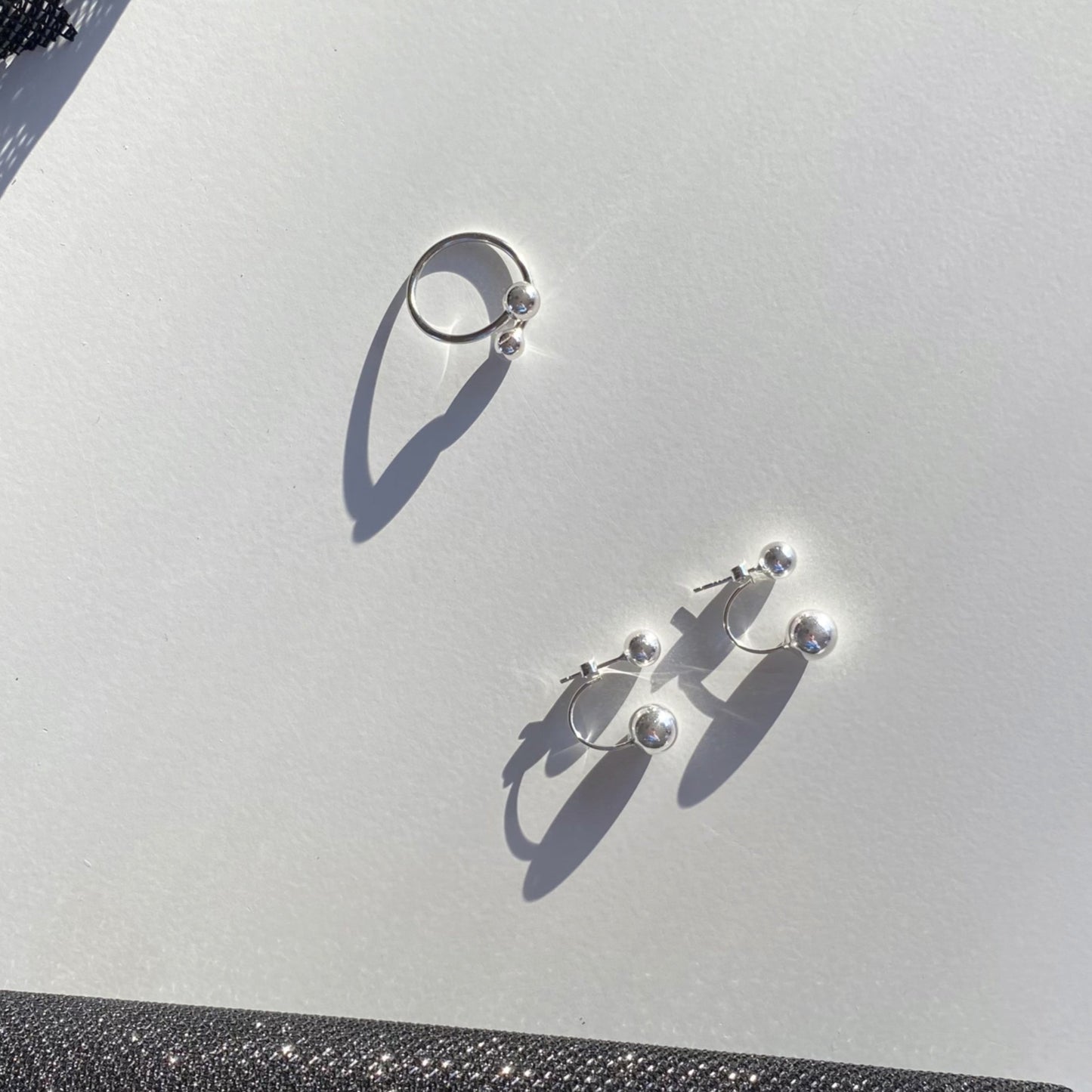 CORINE - Waterproof ∙ 925 Sterling Silver Sphere Ring ∙ Adjustable Ring