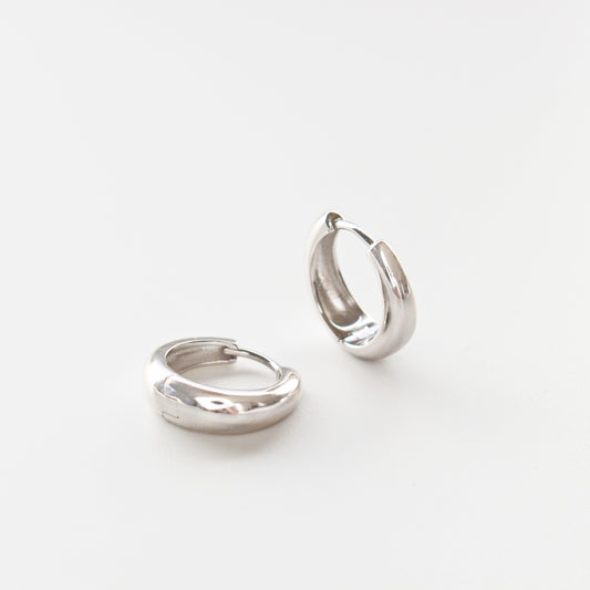 Sterling Silver Solid Vermeil Earrings ∙ Huggies Plain Hoop∙ 18mm ∙ Minimalist Simple Earrings ∙ Watersafe ∙ Recycled Silver ∙ Best Quality