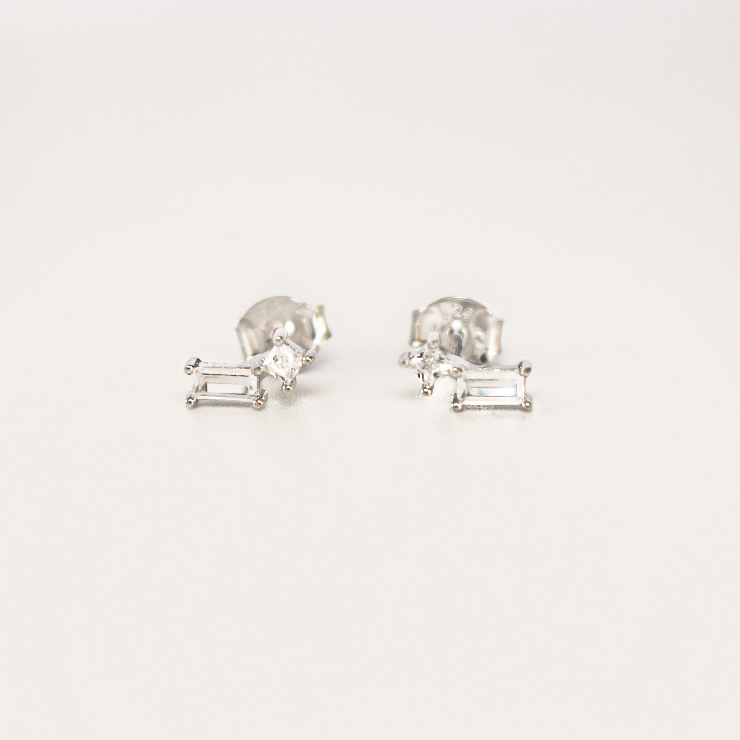 18k Gold Vermeil Multi Baguette Stud Earrings