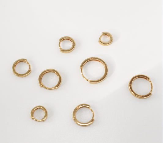 18k Gold Vermeil Waterproof Hoops ∙ Gold Huggie ∙ Simple tiny Earrings ∙ Unisex Earrings ∙ Dainty Hoops