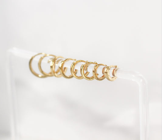 18k Gold Vermeil Easy Hoops Earrings