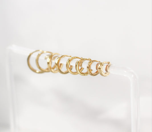 18k Gold Vermeil Waterproof Hoops ∙ Gold Huggie ∙ Simple tiny Earrings ∙ Unisex Earrings ∙ Dainty Hoops