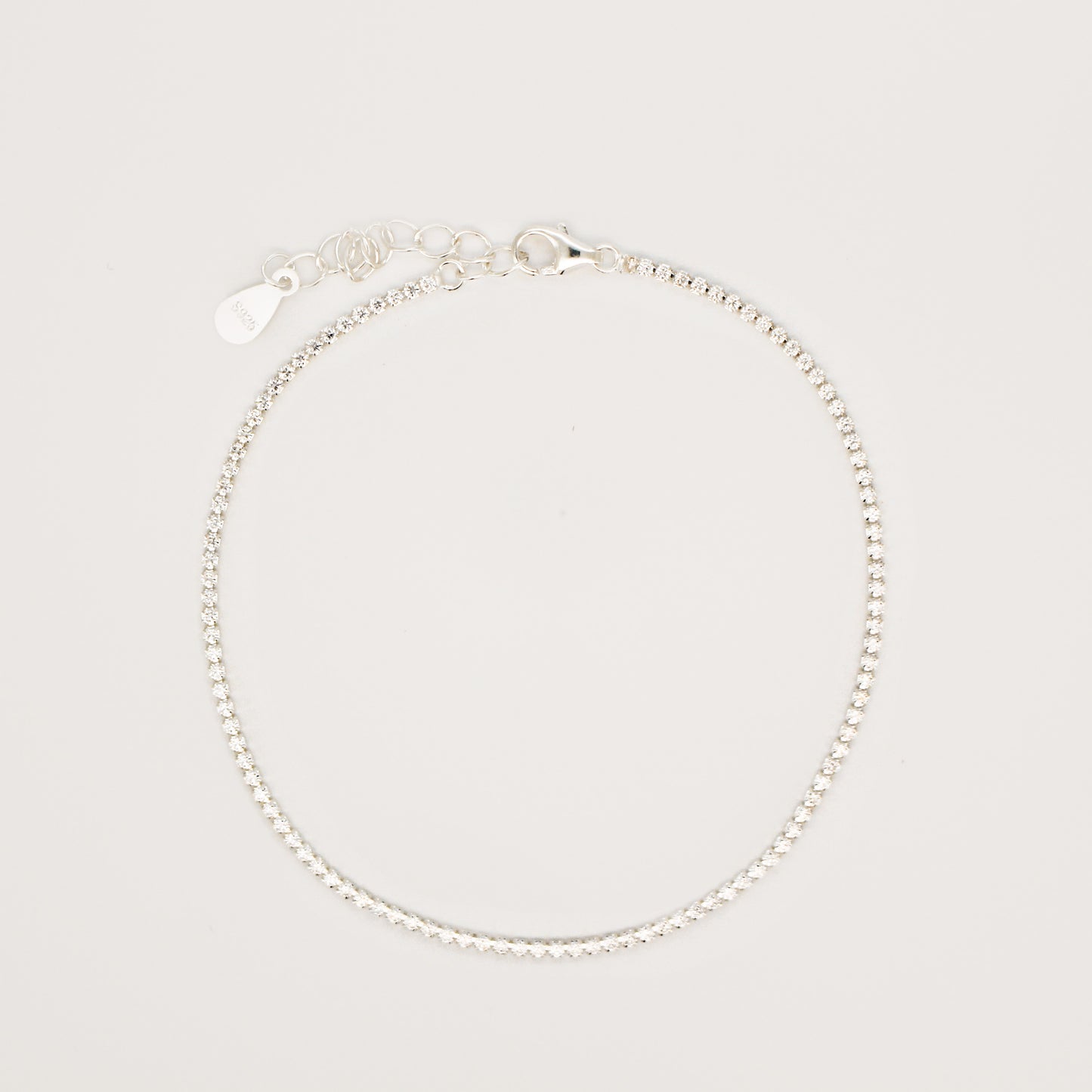 Luxurious Women's Bracelet in 925 Sterling Silver ∙ Row of Crystals ∙ Sparkling Tennis Bracelet ∙ Zircon Tennis Chain 1mm 2mm 3mm