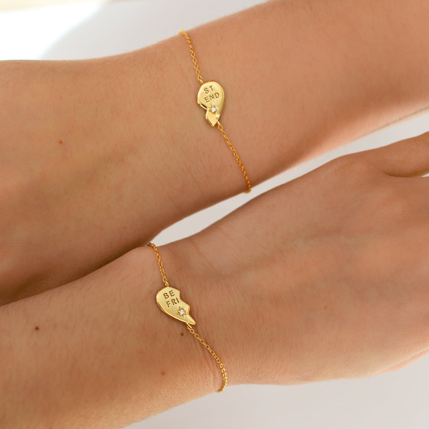 18k Gold Vermeil Friendship Split Heart Bracelet