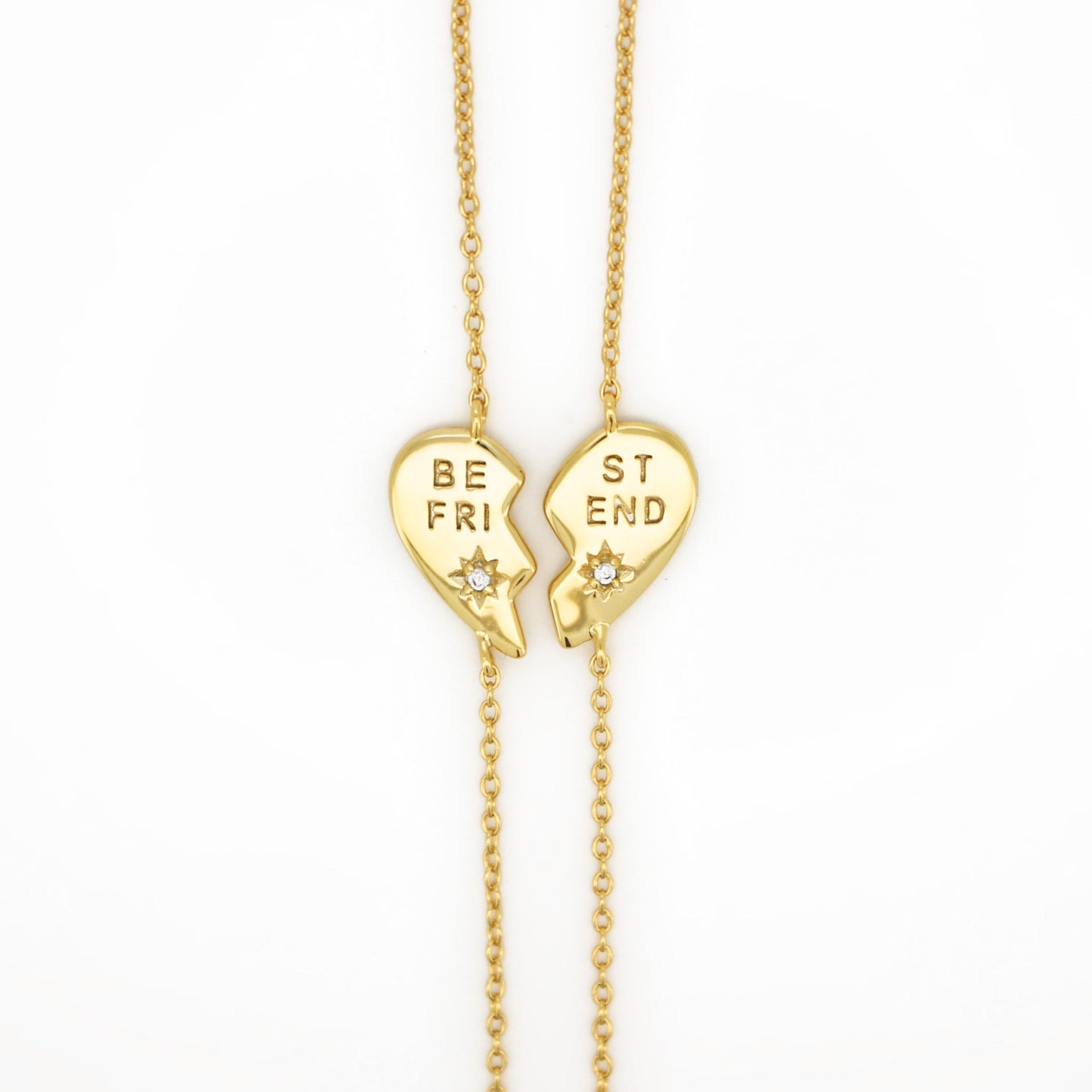 18k Gold Vermeil Friendship Split Heart Bracelet