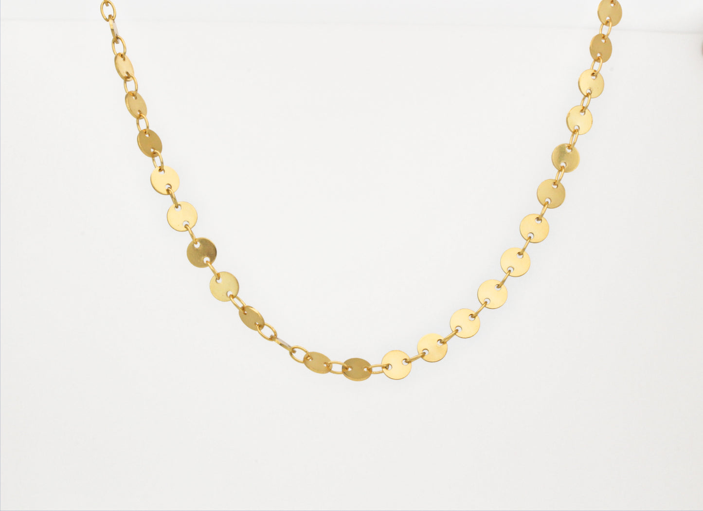 MARGOT - Choker S925 Sterling Necklace ∙ Coin Chain Necklace ∙ Disc Gold Chain ∙ Circle Sequin Chain