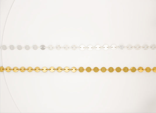 MARGOT - Choker S925 Sterling Necklace ∙ Coin Chain Necklace ∙ Disc Gold Chain ∙ Circle Sequin Chain