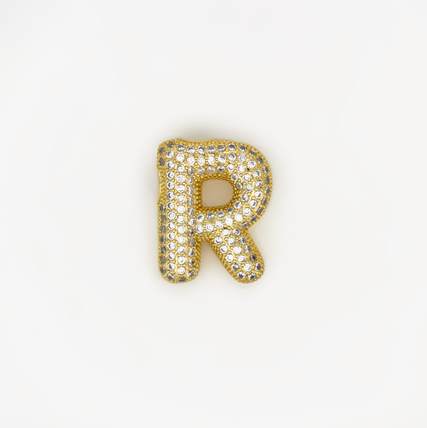 Chubby Balloon Initial Letter · 14K Gold Filled Chain Necklace · Initial Chunky Letter Pendant · Zircon letters · Gift for her · Besties