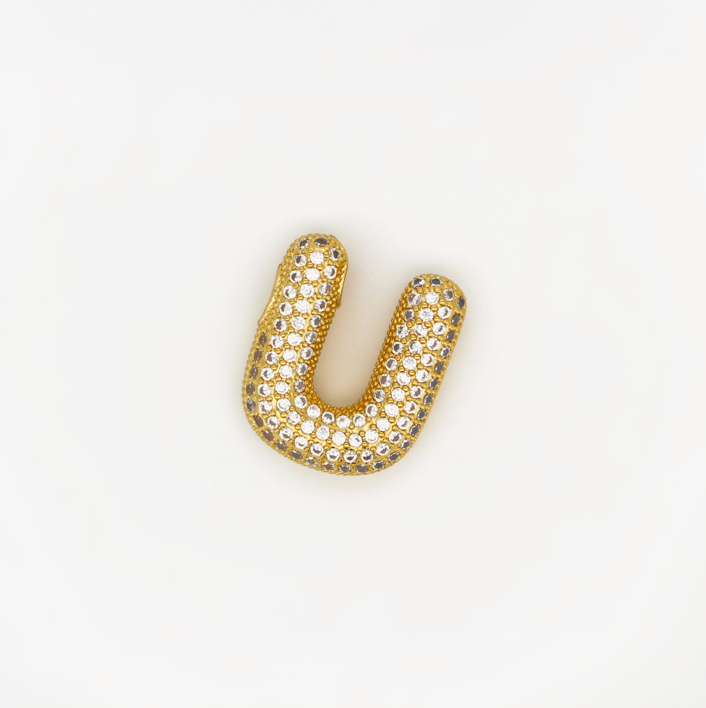 Chubby Balloon Initial Letter · 14K Gold Filled Chain Necklace · Initial Chunky Letter Pendant · Zircon letters · Gift for her · Besties