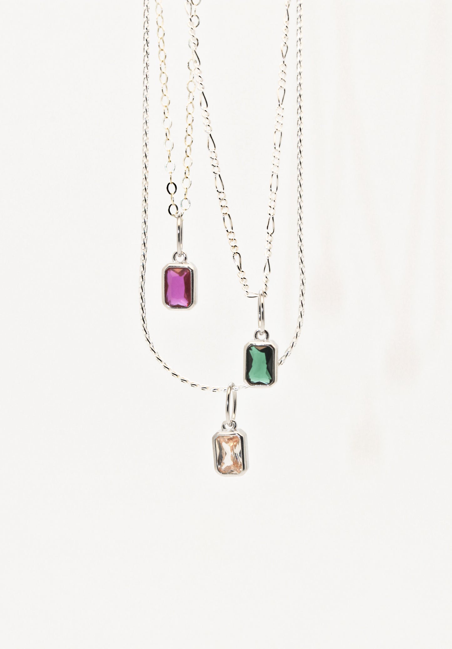 Minimalist Birthstone Necklace in 925 Sterling Silver ∙ Birth Month Dainty Necklace ∙ Waterproof