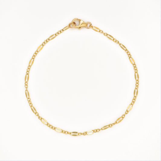 14k Gold Filled Bracelet ∙ Sequin Lace Chain ∙ Shiny Bar Necklace ∙ Delicate Minimalist Bracelet ∙ Chain Lip Shape ∙ Waterproof ∙ 2.4mm