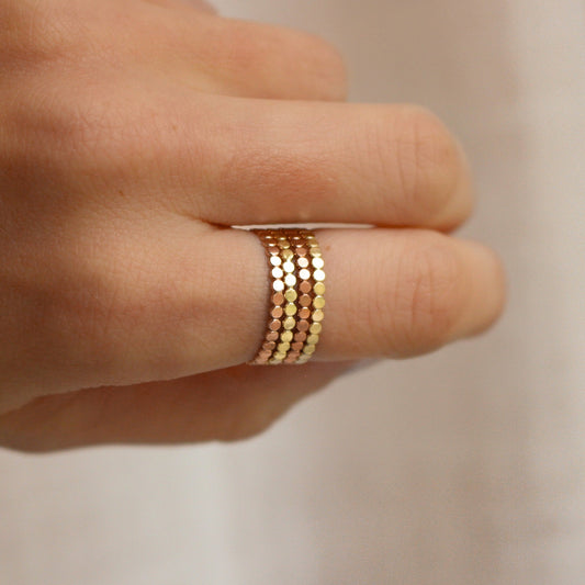 Flat Beaded Ring in 14k Gold Filled or Rose Gold Filled ∙ Dot Ring