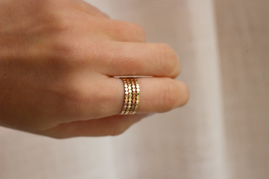 Flat Beaded Ring in 14k Gold Filled or Rose Gold Filled ∙ Dot Ring