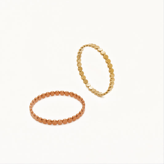 Flat Beaded Ring in 14k Gold Filled or Rose Gold Filled ∙ Dot Ring