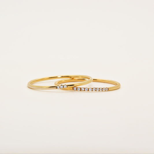 CZ Paved Diamond Ring in 14K Gold Filled ∙ 3 stones or 10 stones