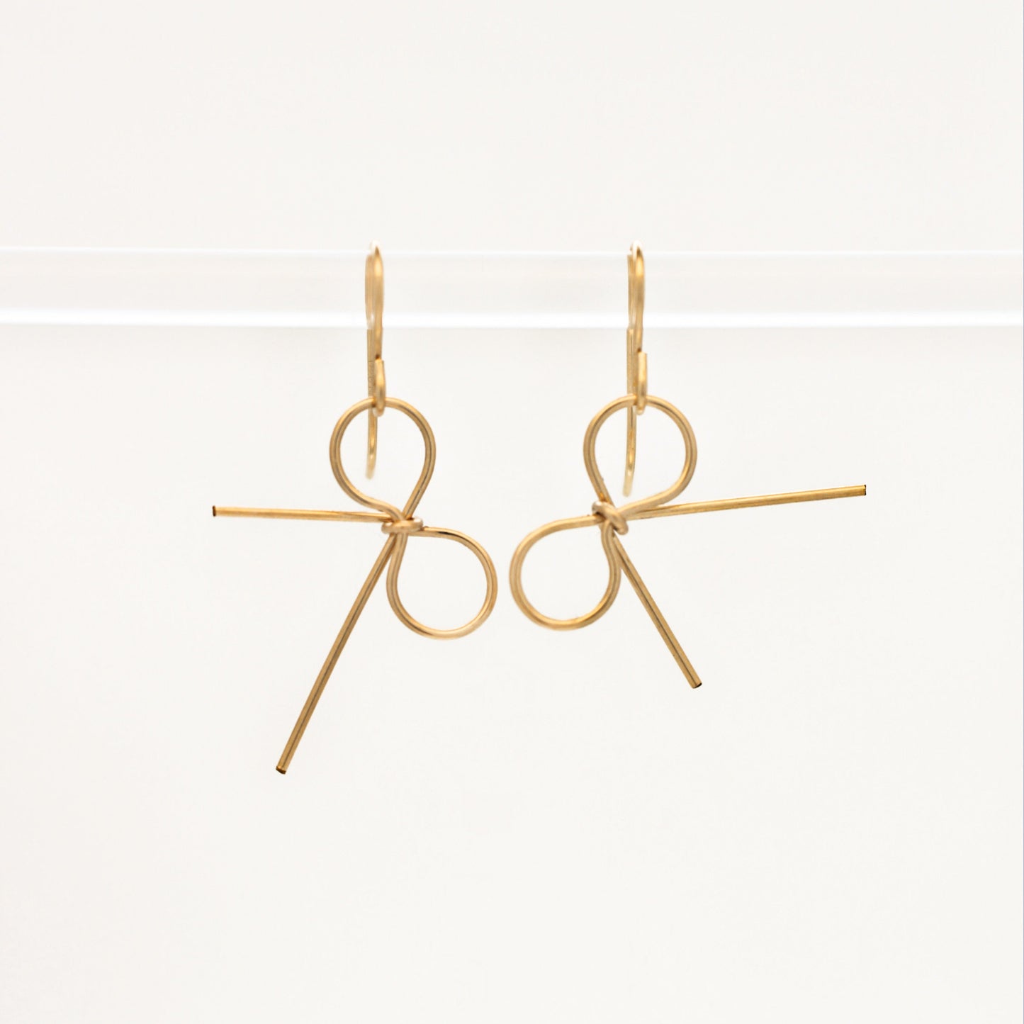 14k Gold Filled Bow Wire Dangle Earrings