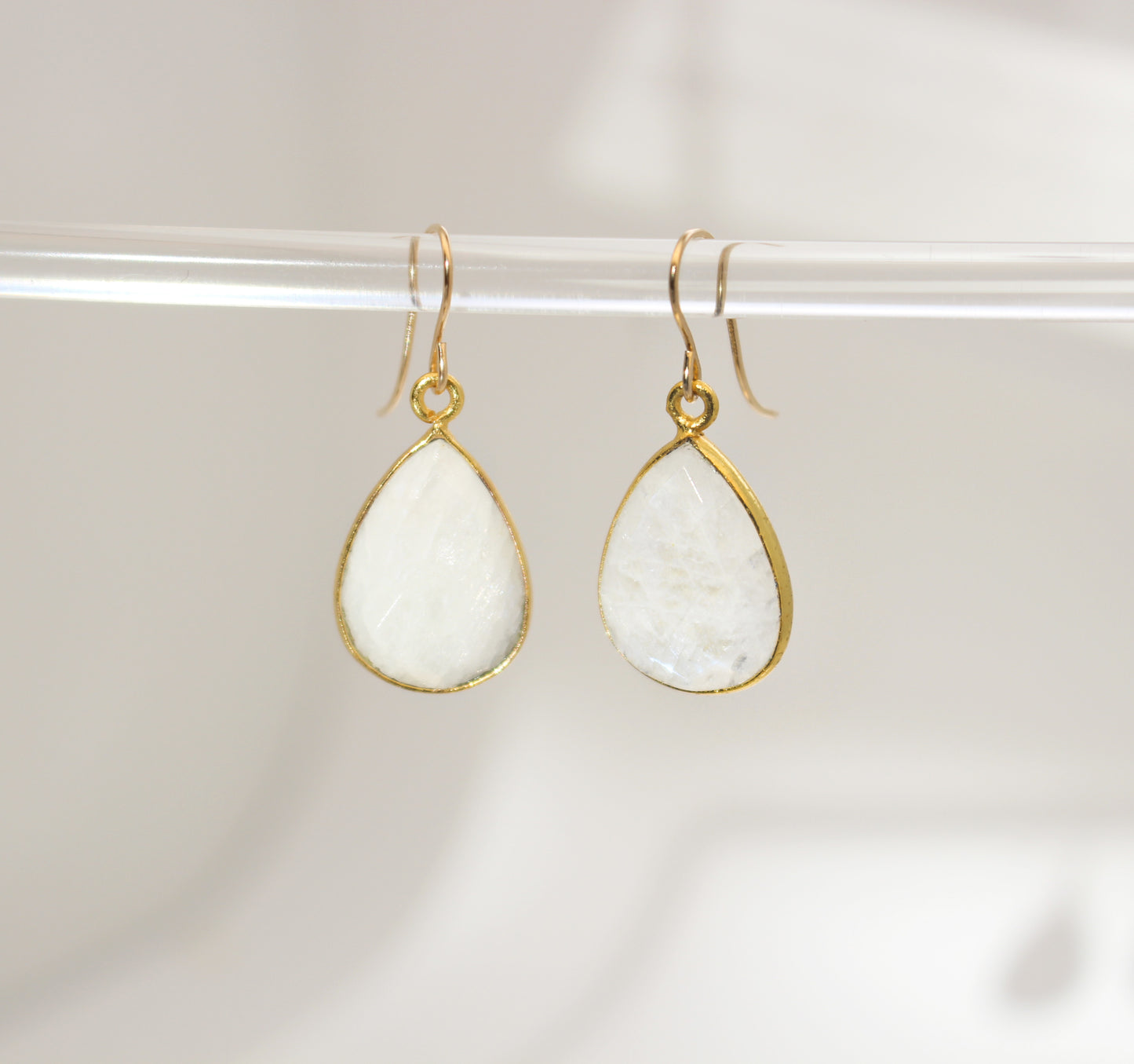 Moonstone Drop Earrings with 14K Gold Filled Hook