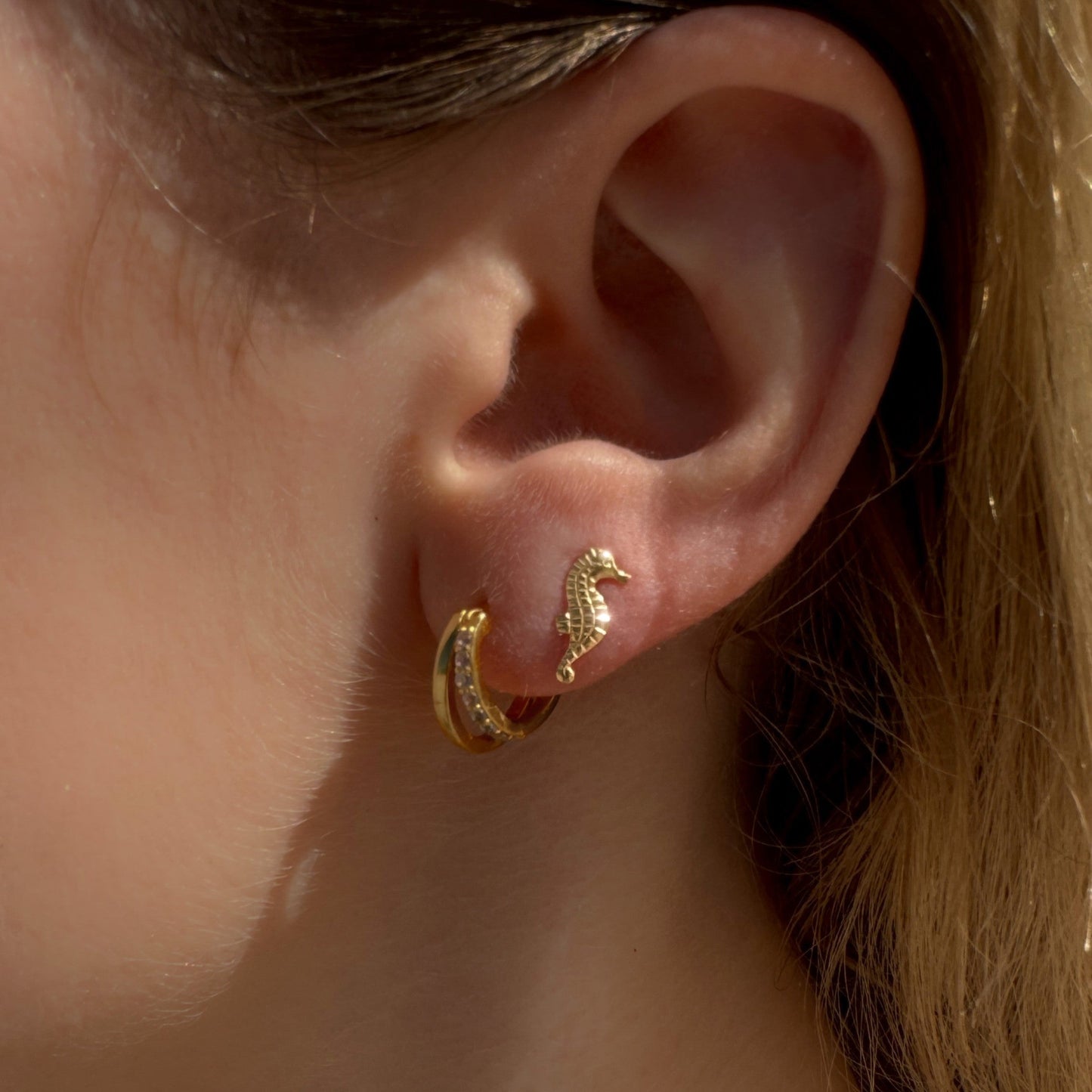 Dainty Little Stud in 14k Gold Filled · Beach Studs Jewelry · Mini Cross Post · Starfish Earring · Butterfly, Whale, Leaf, Shell Tiny Studs