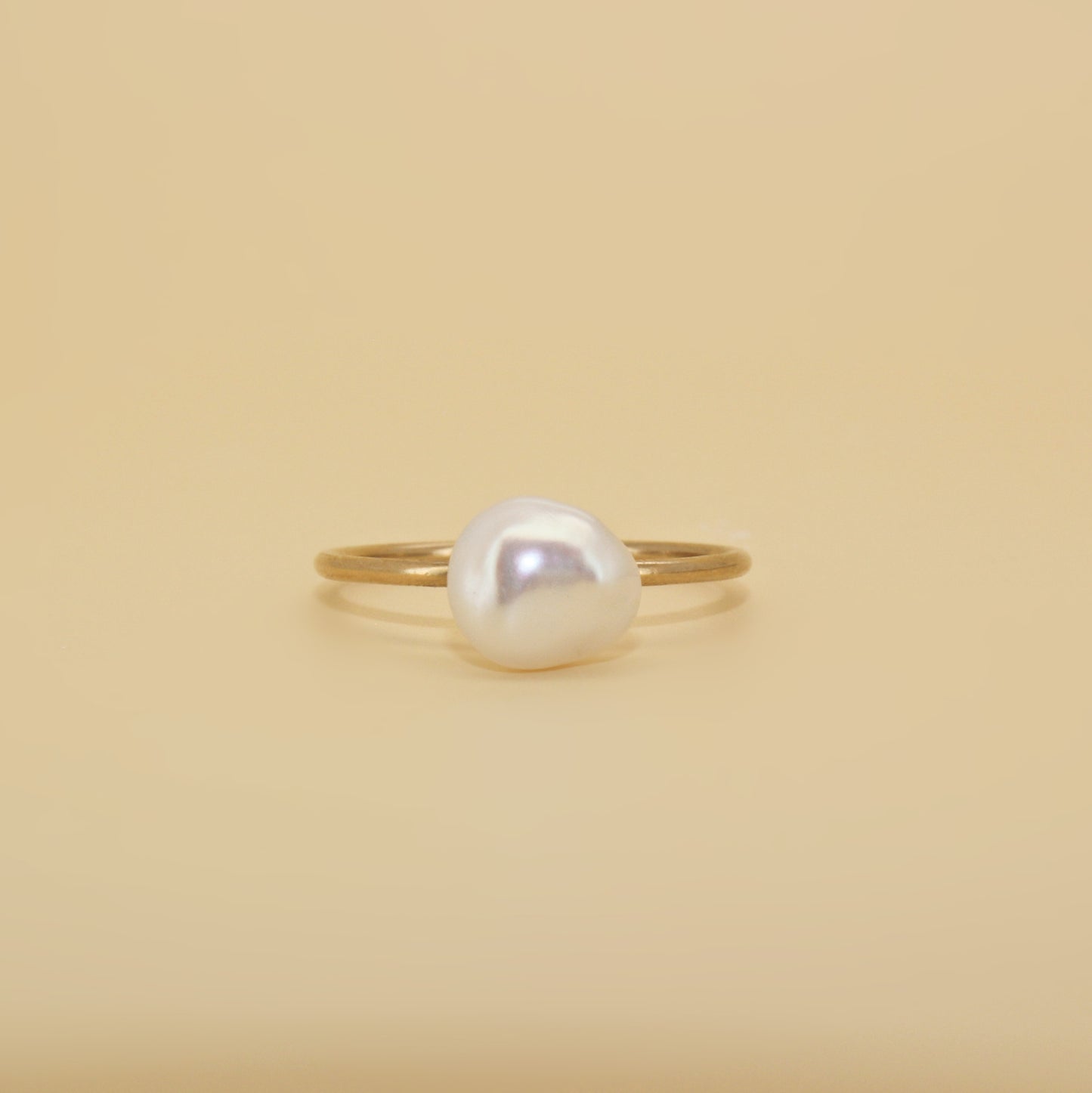 14K Gold Filled Dainty Freshwater Pearl Ring For Women · Baroque Irregular Ring