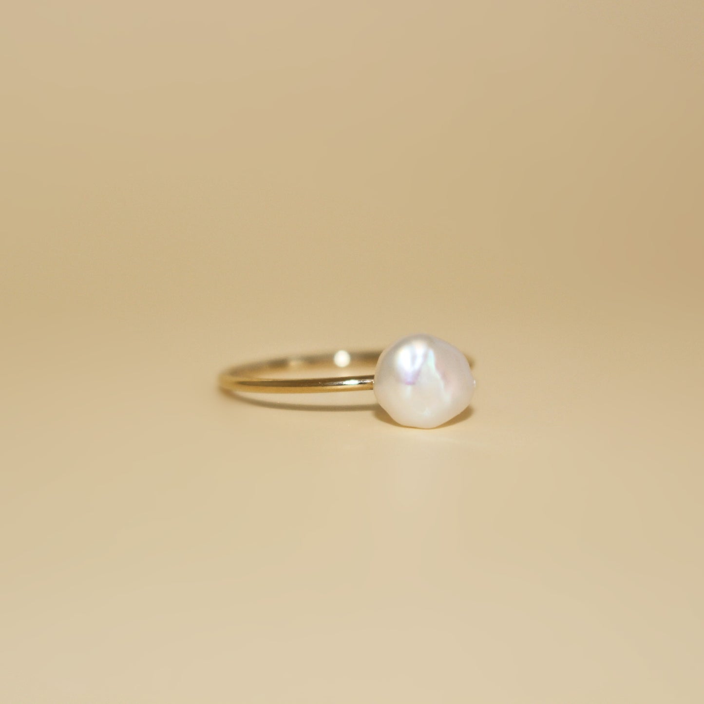 14K Gold Filled Dainty Freshwater Pearl Ring For Women · Baroque Irregular Ring