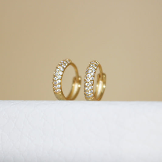Pave Diamond Hoops ∙ 18k Gold 925 Sterling Silver ∙ AAA+ Micro Paved CZ Hoops Earrings For Women ∙ 10mm