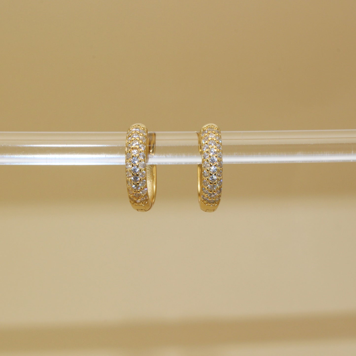 Pave Diamond Hoops ∙ 18k Gold 925 Sterling Silver ∙ AAA+ Micro Paved CZ Hoops Earrings For Women ∙ 10mm