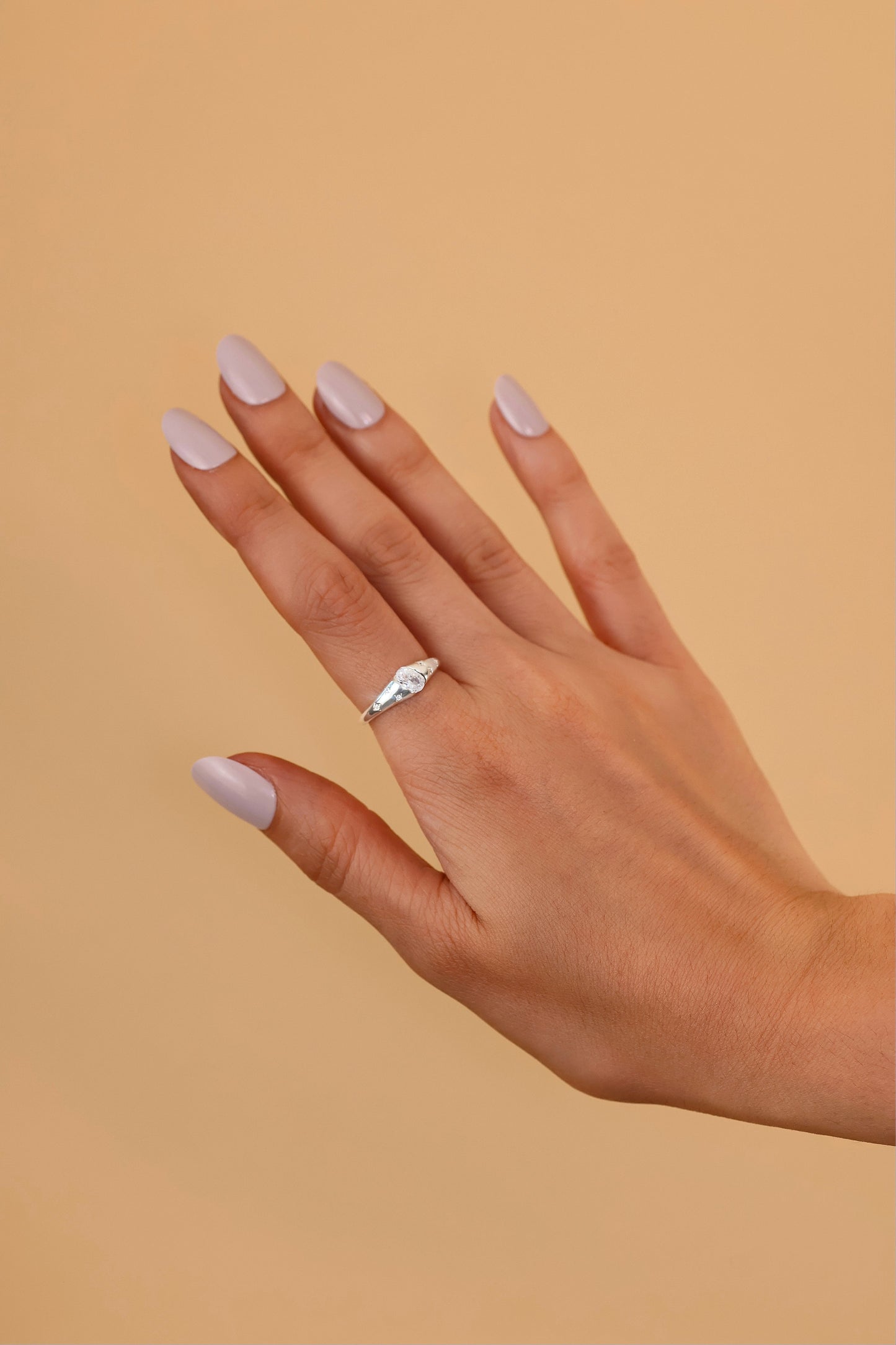 DAPHNE - Crystal Open Ring in 925 Sterling Silver · Adjustable